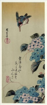 浮世絵 Painting - 紫陽花とカワセミ 歌川広重 浮世絵